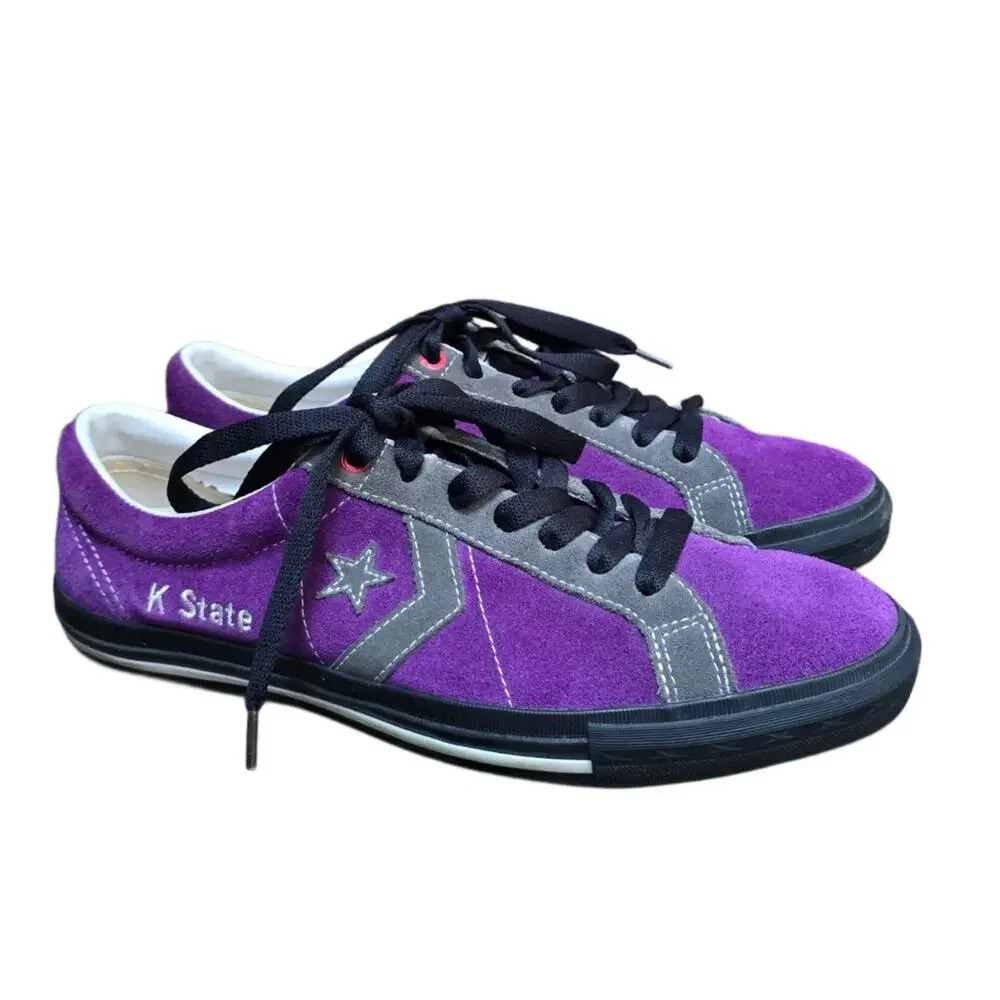 Converse Star Player Low Sneaker K-State Wildcats Men 9 Purple Suede Women 10.5